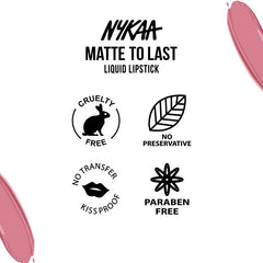 Nykaa Matte To Last ! Liquid Lipstick Collection - Pink - Intense Matte Color | Long-Lasting | Lightweight & Comfortable | 24-Hour Freshness | Precise Application - Le Pondy 15 (5 ml)