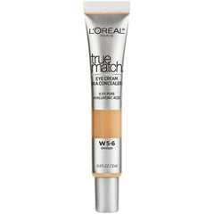 L’Oréal Paris L'Oreal True Match Eye Cream in a Concealer, 0.5% Hyaluronic Acid, Medium W5-6, 0.4 fl. Oz