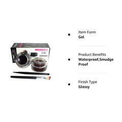 Lusty Soul 3 in 1 CC and BB Water Proof Foundation Concealer Cream with Air Cushion Mushroom+ Long Lasting Gel Eyeliner, Black and Brown (CC Cream + MF Eyeliner)
