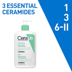 CeraVe Foaming Cleanser | Face and Body Wash for Normal to Oily Skin with Hyaluronic Acid, Niacinamide and Ceramides| Fragrance Free Paraben Free | 16Oz, 473 ML