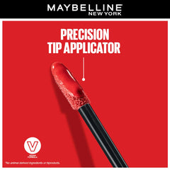 Maybelline Liquid Lipstick, High Shine Gloss, Lasts for 16 HRs, Enriched With Vitamin E & Aloe, SuperStay Vinyl Ink, Wicked, High-Glossy Finish