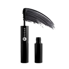 Sugar Cosmetics - Double Date Mascara - Extreme Volume Mascara - 01 Black Jack (Black Mascara) - Ultra Thick Mascara for Dramatic Lashes, Transfer Proof, Lasts Up to 24 Hours
