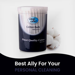 Cool & Cool Ear Buds -100's - Round Thick Tips,Cotton Swabs,100% Cotton,Double Tipped,Hygienic,Gentle & Safe Swabs for Ears - Assorted