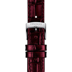 Tissot womens Carson Quartz 316L stainless steel case Dress Watch Burgundy T1222101637300
