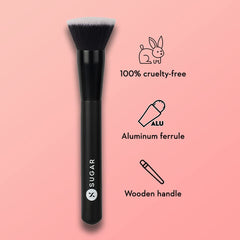 SUGAR Cosmetics - Blend Trend - 052 Kabuki (Brush For Foundation) - Soft, Synthetic Bristles and Wooden Handle