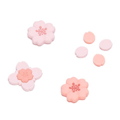 GeekShare Silicone Cross D-Pad Button Caps Set Cute Joystick Cover - ABXY Key Buttons Sticker Compatible with Switch/OLED Game Console - Sakura