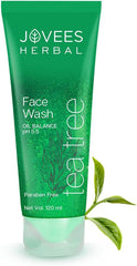 Jovees Tea Tree Oil Control Herbal Face Wash | For Women & Men | For Oily & Acne-Prone Skin | With Vitamin E & Tea Tree Oil | Prevents Pimples & Acne 120ml