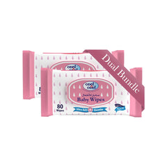 Cool & Cool Baby Wipes 80's (Twin Pack) - Alcohol Free,Paraben Free,Vitamin E,Aloe Vera,Ultra Soft & Gentle for Sensitive & Delicate Skin - 160 Wipes