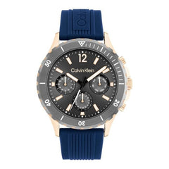 CALVIN KLEIN MEN'S COOL GREY DIAL BLUE SILICONE WATCH - 25200316