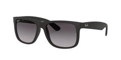 Ray-Ban RB4165 Justin Rectangular Sunglasses Black Rubber/Grey Gradient Lens 55mm