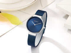 CURREN Women's Stainless Steel Waterproof Quartz Watch (9016) - Blue