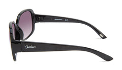 Skechers Women's Sea6167 Square Sunglasses, Shiny Black, 58 mm