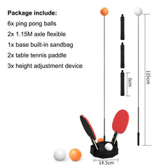 Table Tennis Trainer with 1.15M Elastic Soft Shaft, Leisure Decompression Sports 2 Table Tennis Paddle, Set Table Tennis Trainer Indoor or Outdoor Play