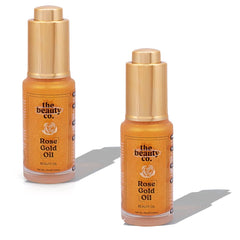 The Beauty Co. Rose Gold Face Oil, 25 ml (Pack of 2)| Moisturizer | Mix with your Makeup | Primer | Highlighter | Made in India
