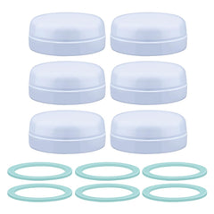 Maymom Solid Lids Aka Travel Caps w/Sealing Ring for Avent Wide Mouth Bottle; Cap Replace Avent Natural Bottle Screw Ring n Sealing Disc; Fit Avent Anti-Colic Polypropylene, Glass Bottle, Avent PP