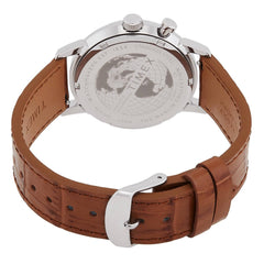 Timex Men's Marlin Moon Phase 40mm Watch - Brown Strap Green Dial Stainless Steel Case