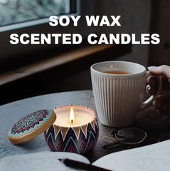 Scented Candles Gift Set for Women, Natural Soy Wax & Essential Oil, Aromatherapy Candles. Lavender, Rose, Gardenia and Vanilla., Birthday, Mother's Day, Valentine's Day, Pack of 4