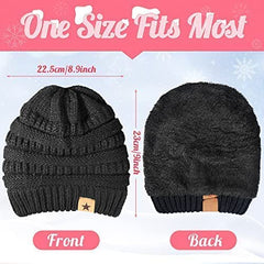 4 Pieces Winter Glove and Hat Set Women Winter Hat Touchscreen Gloves Warm Knitted Beanie Hats and Gloves for Women - 12