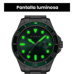 CURREN Men's Bracelet Watch, Analogue, Window with Dateer, Geometric Detail, Metallic Finish and Extendable, Contrast Colours, Plateado, m, bracelet - Silver