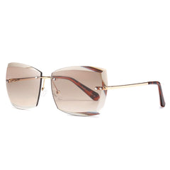 AEVOGUE Sunglasses For Women Oversized Rimless Diamond Cutting Lens Sun Glasses AE0534