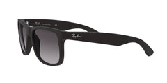 Ray-Ban RB4165 Justin Rectangular Sunglasses Black Rubber/Grey Gradient Lens 55mm