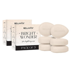 BELLAVITA Bright Wonder Brightening soap | Pack of 6 x 100Gm | Dark Spot & Pigmentation reduction | Kojic acid & mango butter | Paraben free