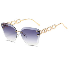 AEVOGUE Sunglasses For Women Oversized Rimless Diamond Cutting Lens Sun Glasses AE0534