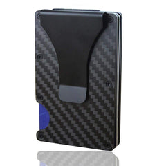 Carbon Fiber Wallet, Leegoal Slim Credit Card Holder Anti Scan Metal Money Clip With RFID/RDIT Blocking Technology, Front Pocket Wallets for Men (Black)