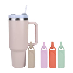 4 Pack Portable Mini Silicone Lipstick Makeup Bags for Stanley Cup, Travel Lip Gloss Storage Holders, Cosmetic Organizer with Key Chain for Tumbler and Accessories