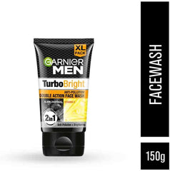 Garnier Men Turbo Bright Double Action Charcoal Facewash, 150g