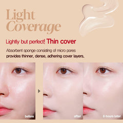 Espoir Pro Tailor Be Glow Cushion New Class #2 Ivory 0.46 oz with 0.46 oz Refill | Long-Lasting Dewy Cushion Foundation | Radiant & Glow Skin with Buildable Coverage | Korean Cushion Foundation