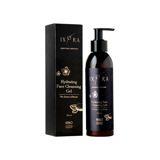 IXORA Hydrating Face Cleansing Gel Cleanser For Dry Skin : Cleanse, Remove Impurities, and Hydrate Your Skin for a Soft and Soothing Effect - Certified Organic - Suitable for Sensitive Skin
