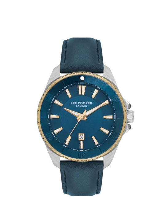 Lee Cooper Men's PC32A12 Movement Watch, Analog Display and Leather Strap - LC07870.277, Green