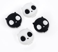 GeekShare Cute Halloween Silicone Skull game console Thumb Grip Caps, Joystick Cover Compatible with Steam Deck Only,4PCS (White & Black)