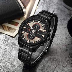 CURREN Analogue Men's Watch ( Black Dial & Strap ), black, strap