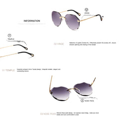 AEVOGUE Sunglasses For Women Oversized Rimless Diamond Cutting Lens Sun Glasses AE0534