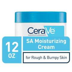 CeraVe SA Cream, 12 oz, Renewing Salicylic Acid Body Cream for Rough and Bumpy Skin, Fragrance Free
