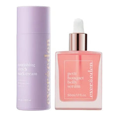 Evereden Postpartum Glow Duo Petit Bouquet Belly Oil & Nourishing Stretch Mark Cream Dermatologist Developed Clean & Vegan Maternity Skincare Postpartum Gifts for New Mom Stretch Mark Reduction
