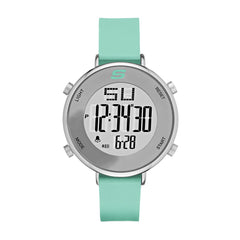 Skechers Magnolia Digital Silicone Watch for Women - Silver, Mint Green