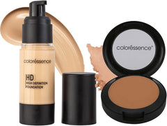 COLORESSENCE High Definition Liquid Foundation Full Coverage Lightweight Waterproof N Matte Bronzer Contour Powder Natural Highlighter for Face Sculpting Sun Kissed Look | 10 gm
