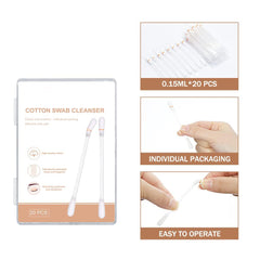 TERRIFI Cotton Makeup Remover Swabs Kit, Disposable 2 in 1 Cotton Swab Makeup Removing, Liquid-Filled Cotton Makeup Correctors Swab for Eye, Lip, Eyebrow, Eyelash Makeup Cleanser