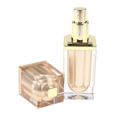 20/40ml Empty Airless Pump Bottle with Lid for Beauty Products Lotion Serum - Golden+Golden, 20ml