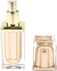 20/40ml Empty Airless Pump Bottle with Lid for Beauty Products Lotion Serum - Golden+Golden, 20ml