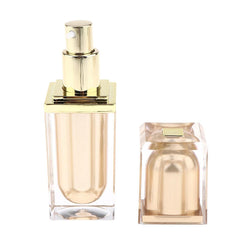 20/40ml Empty Airless Pump Bottle with Lid for Beauty Products Lotion Serum - Golden+Golden, 20ml