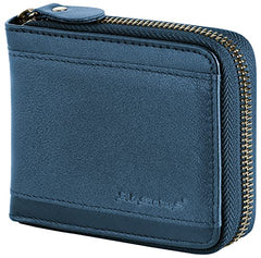 Mens RFID Blocking Wallets Zipper Leather Wallet for Men Bifold RFID Card Holder, Blue50778, M
