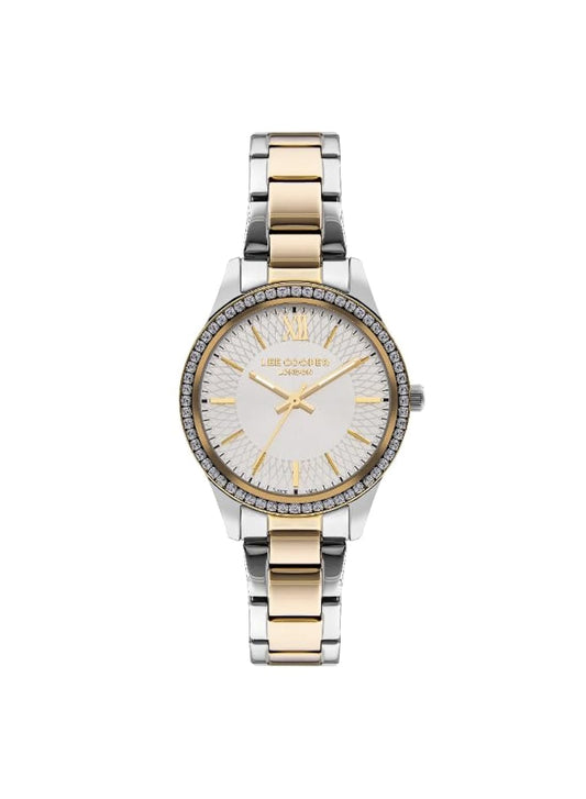 Lee Cooper Women's 2035 Movement Watch, Analog Display and Metal Strap - LC07569.230, Silver