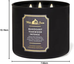 Bath & Body Works and White Barn 3-Wick Candle w/Essential Oils - 14.5 oz - 2021 Core Scents! (Mahogany Teakwood High Intensity)