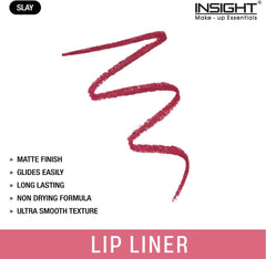 Insight Cosmetics Glide On Lip Liner | One Swipe Smooth Application | Long Lasting Lip Pencil,0.3 gm,22