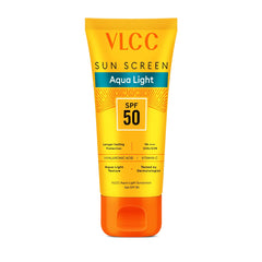 VLCC Sunscreen Gel SPF 50 PA+++ by Aqua Light | Fast Absorbing, Non-Greasy & White Cast Free | Broad Spectrum UV Protection | Hyaluronic Acid & Vitamin C | Dry Touch