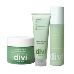 Divi Hair Care Styling Set, Shower Routine with Repair Mask, Leave-In Conditioner, and Air Dry Cream, 3-Step Set